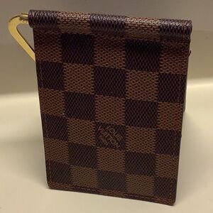 Louis Vuitton Dark Brown Checkered Money Clip